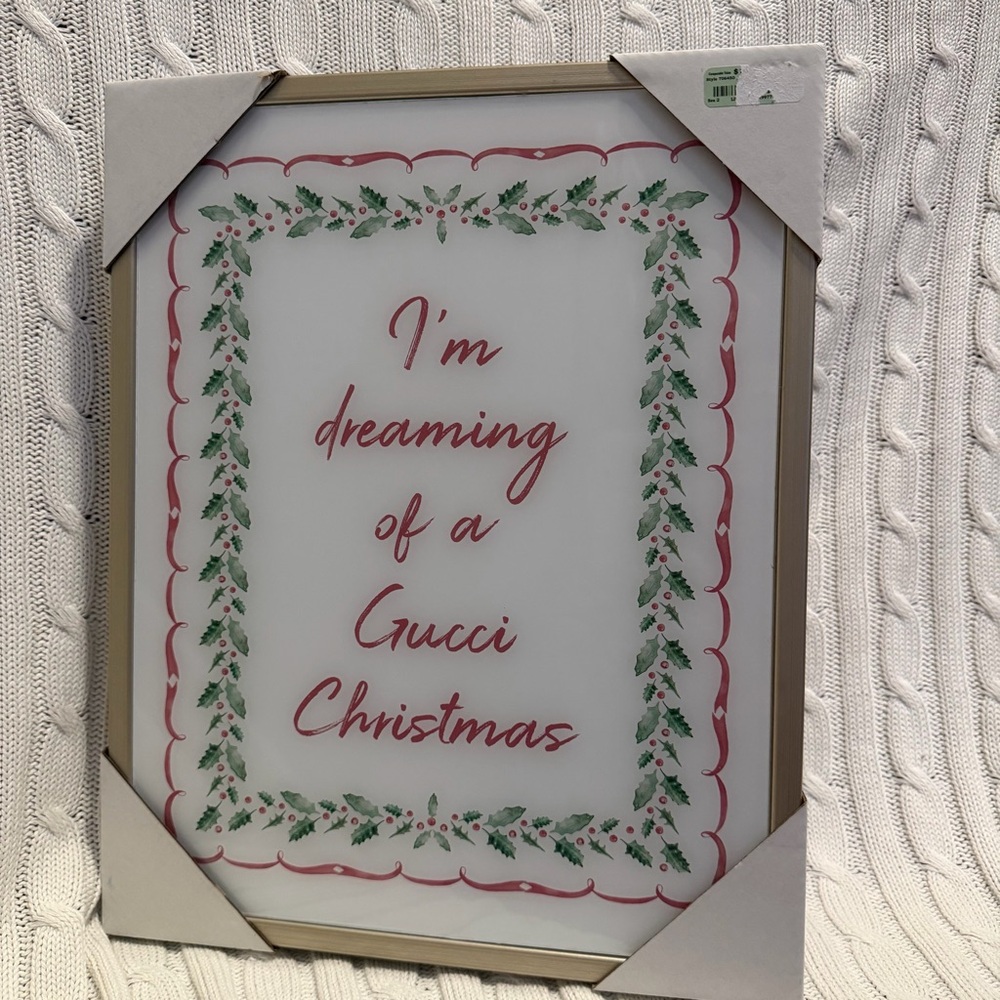 Gucci Christmas Framed Art NEW Fashionista Holiday Gift Luxury Present Xmas
